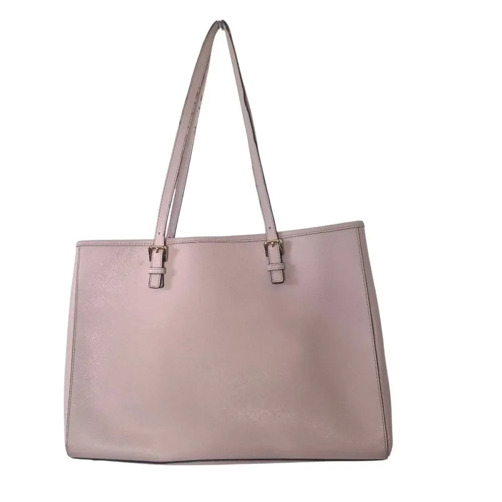 Michael Kors Shania Jet Set Travel Tote Bag Chain Link Blush Pink